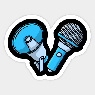 Blue Color Mic with Announcement or loud speaker Sticker